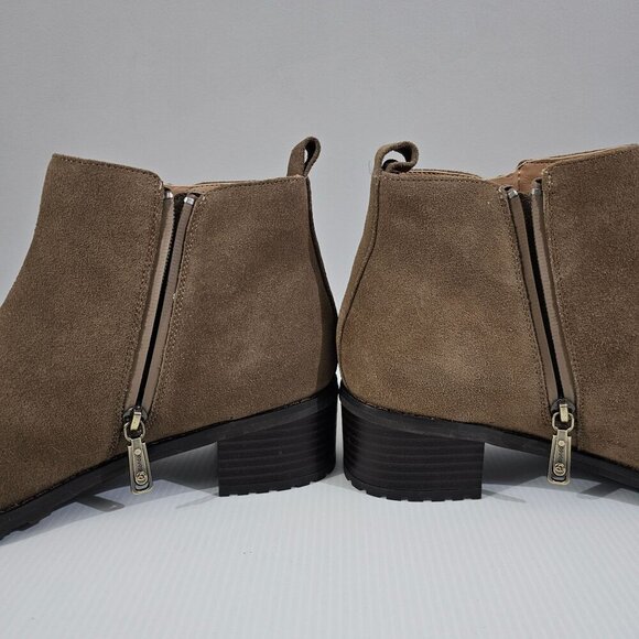 Blondo Samara Ankle Bootie Womens 9.5 Dark Taupe Brown Suede Waterproof Fall NEW - Picture 4 of 12